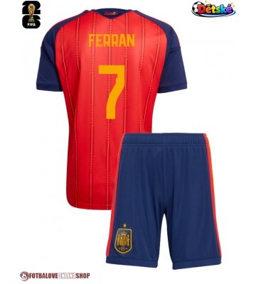 Španělsko Ferran Torres #7 Domácí dres komplet pro Děti MS 2026 Krátkým Rukávem (+ Krátké kalhoty)